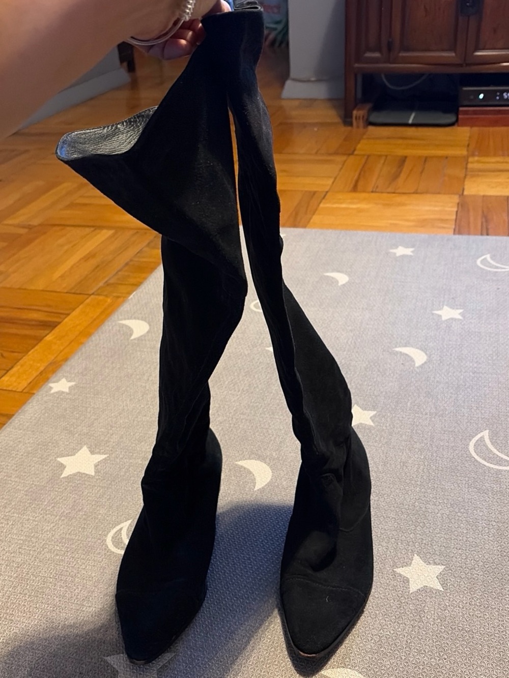 Donald J. Pliner Black Over-the-Knee Stretch Suede Boots